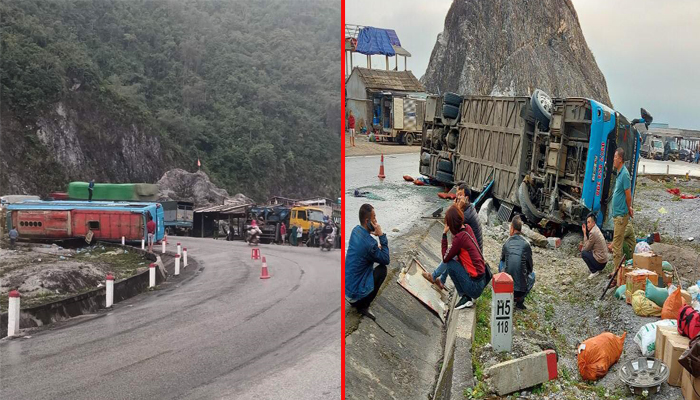 Lật xe khách ở Hòa Bình: 2 người chết, 10 người bị thương - 1