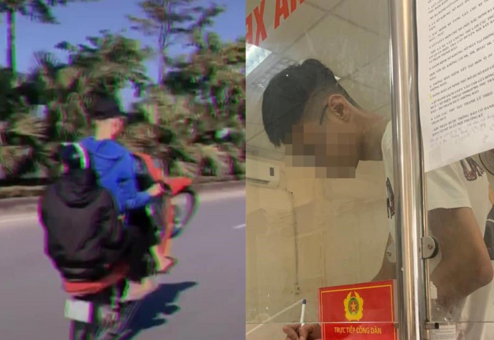 Phạt nam thanh niên 'bốc đầu' xe máy, khoe lên Tiktok - 1