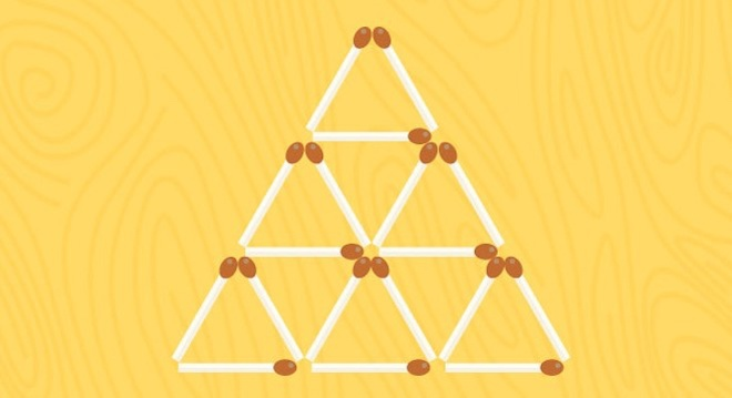 Bỏ 5 que diêm nào để giữ lại 5 hình tam giác bằng nhau? - 1