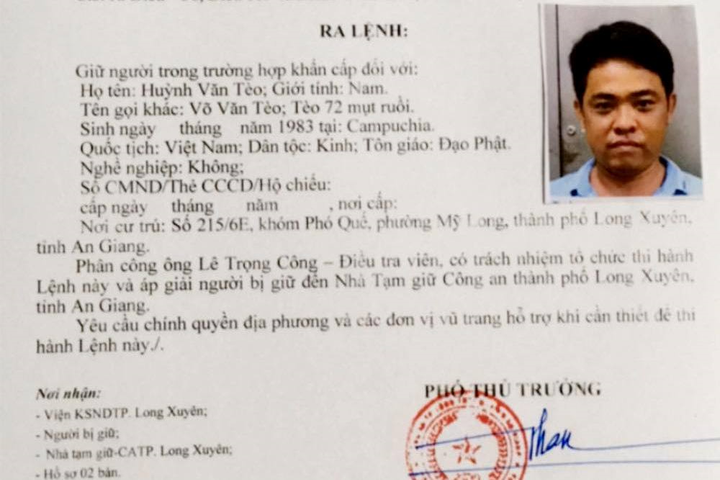 Ra lệnh giữ người khẩn cấp đối với trùm giang hồ Tèo '72 mụt ruồi' - 1