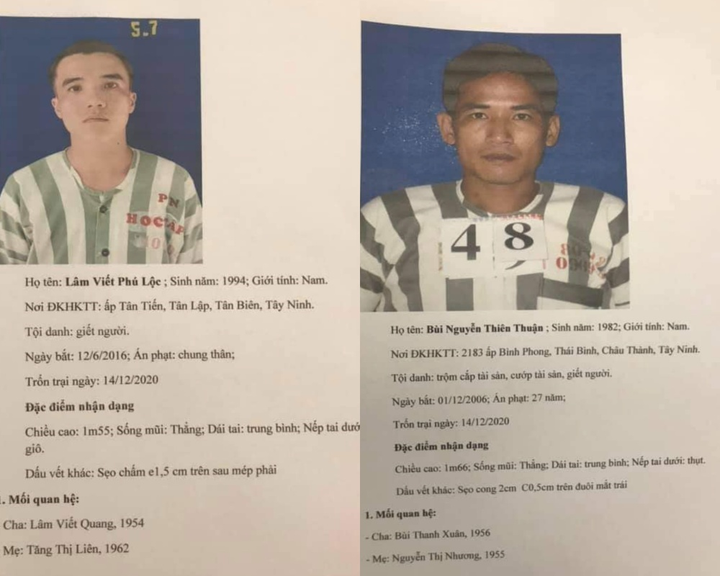 Truy nã hai phạm nhân đang thụ án tội giết người bỏ trốn khỏi trại giam - 1