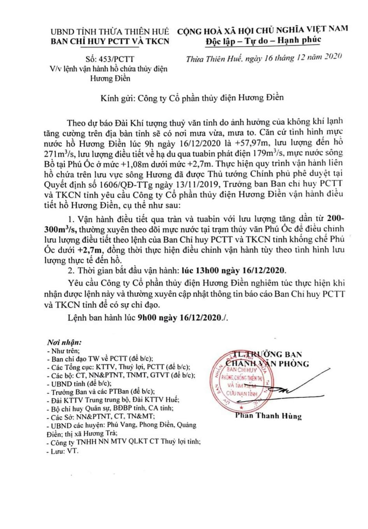 Thừa Thiên - Huế: Yêu cầu thủy điện vừa xảy ra sạt lở phía hạ lưu xả tràn - 1