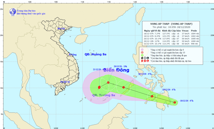 Áp thấp gần Biển Đông khả năng mạnh lên thành bão - 1