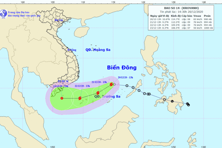 Bão số 14 hình thành trên Biển Đông, gây gió giật cấp 10 - 1