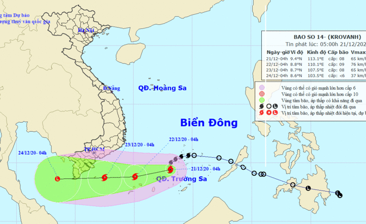 Không khí lạnh suy yếu, bão số 14 khả năng mạnh thêm - 1