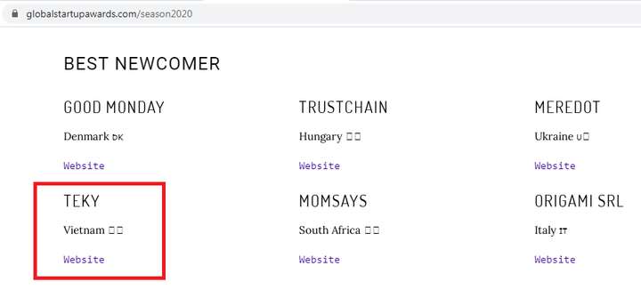 Đại diện duy nhất của Việt Nam được đề cử giải thưởng startup toàn cầu - 2