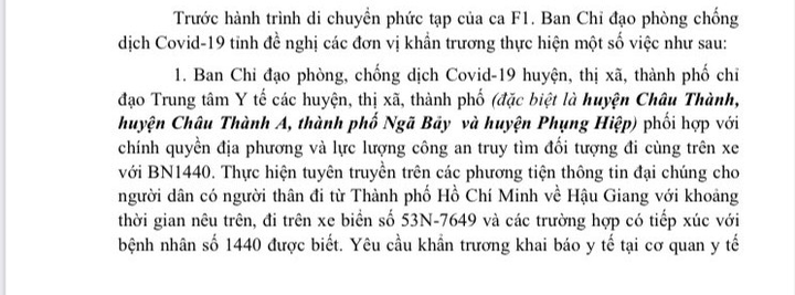 Cần Thơ và Hậu Giang truy tìm 2 phụ nữ đi cùng xe bệnh nhân 1440 - 1