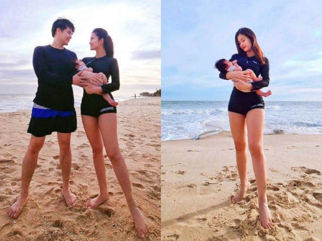 Đông Nhi gây tranh cãi khi đưa con gái mới 2 tháng tuổi ra biển - 1