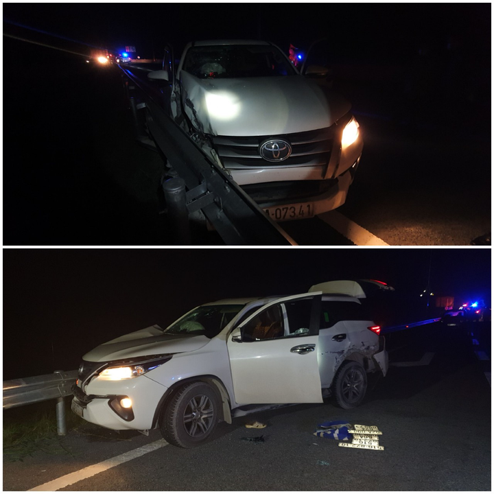 Cặp vợ chồng chở thuốc lá lậu 'thông chốt', tông xe CSGT trên cao tốc - 2