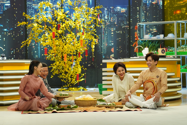 Lê Giang gói bánh chưng, Ngô Kiến Huy 'mỉa mai': Chị đang lót tổ chim - 1