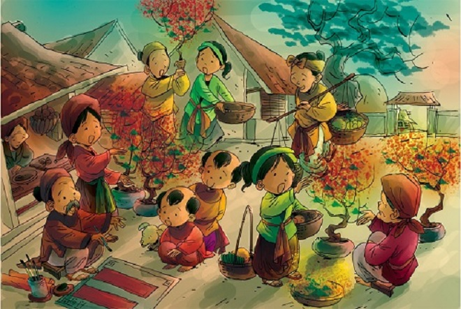 Hoài niệm Tết xưa: Nhà có hoa khôi, trai làng đua nhau trổ tài trước ngõ - 1