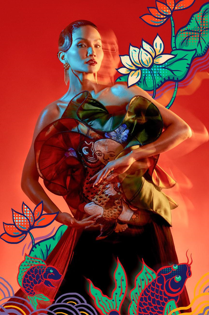 H'Hen Nie hoá thân mỹ nữ trong tranh Đông Hồ - 3