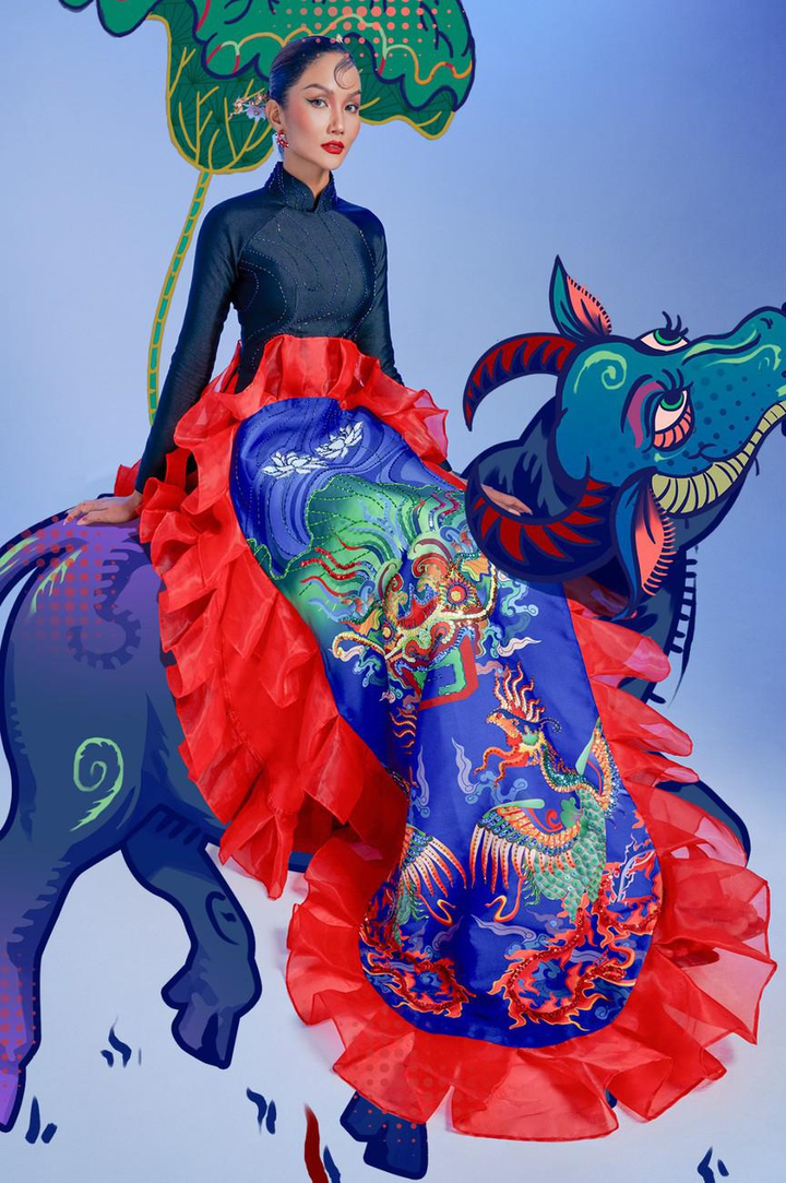 H'Hen Nie hoá thân mỹ nữ trong tranh Đông Hồ - 4