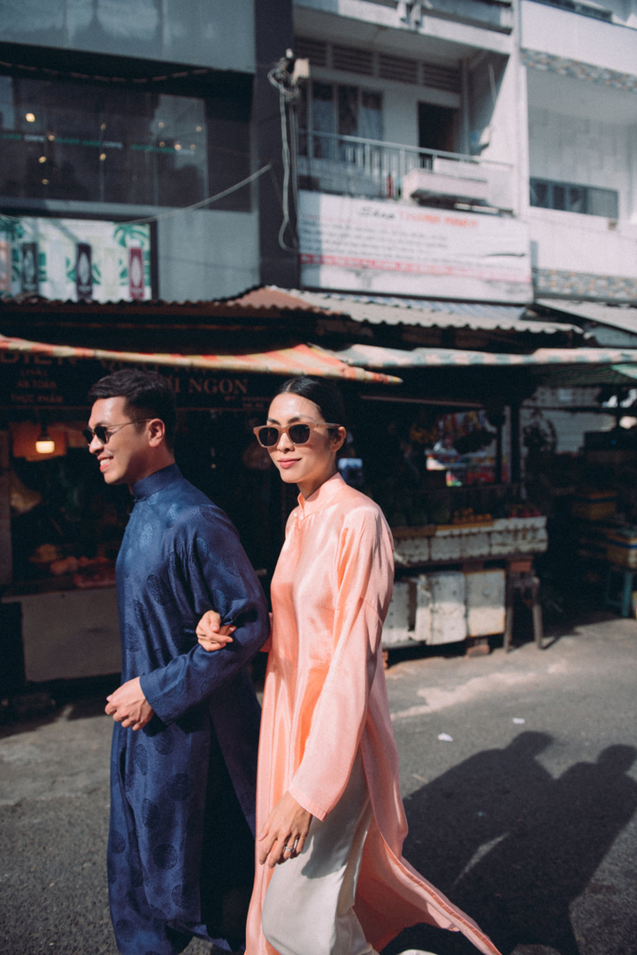 Tăng Thanh Hà diện áo dài sánh bước cùng người mẫu Quang Tuyến - 3