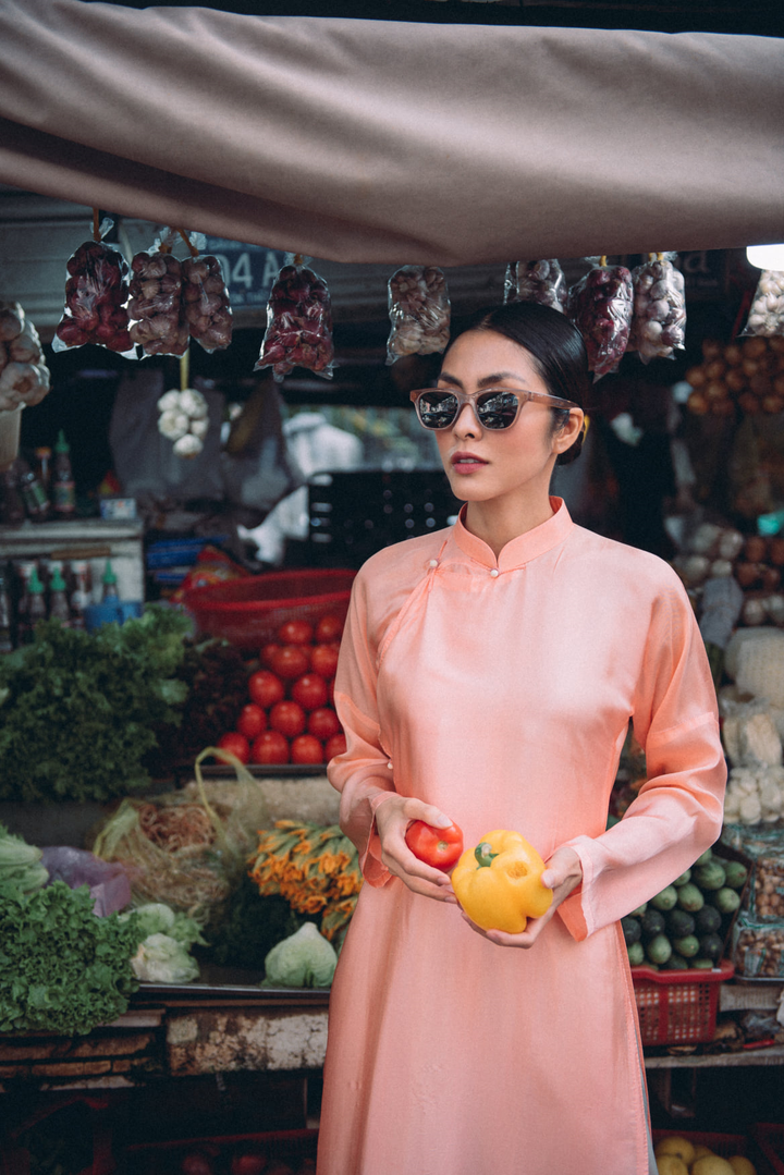 Tăng Thanh Hà diện áo dài sánh bước cùng người mẫu Quang Tuyến - 8