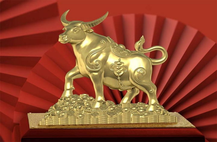 Con trâu bằng 20kg vàng ròng 'kéo' cả đàn trâu vàng đi rước Thần Tài - 5