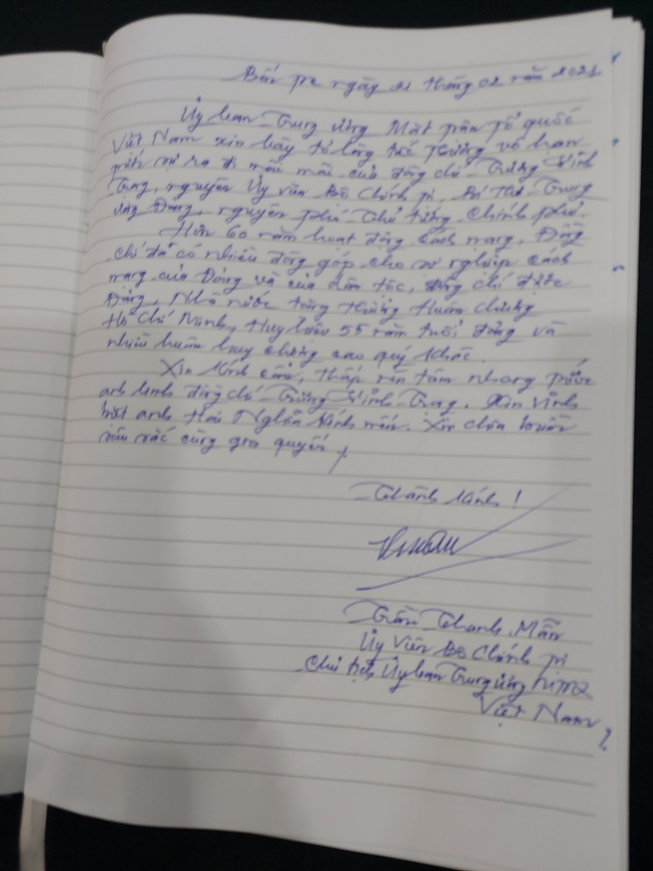 Xúc động dòng sổ tang tiễn biệt nguyên Phó Thủ tướng Trương Vĩnh Trọng - 5