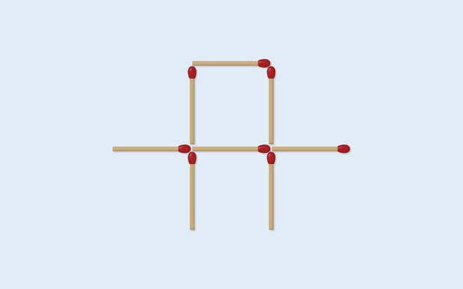 Đố bạn di chuyển 2 que diêm để tạo thành 2 hình vuông - 1