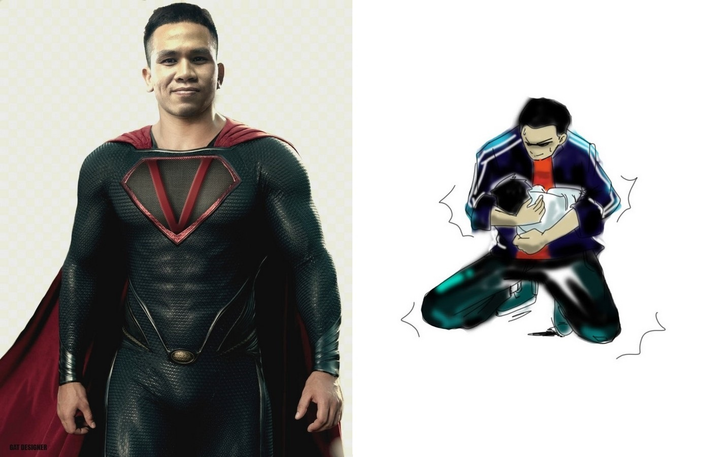 Dân mạng vẽ tranh tôn vinh người hùng cứu bé gái rơi từ tầng 13 - 3