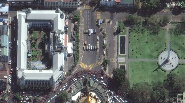 Biểu tình Myanmar nhìn từ ảnh vệ tinh - 10