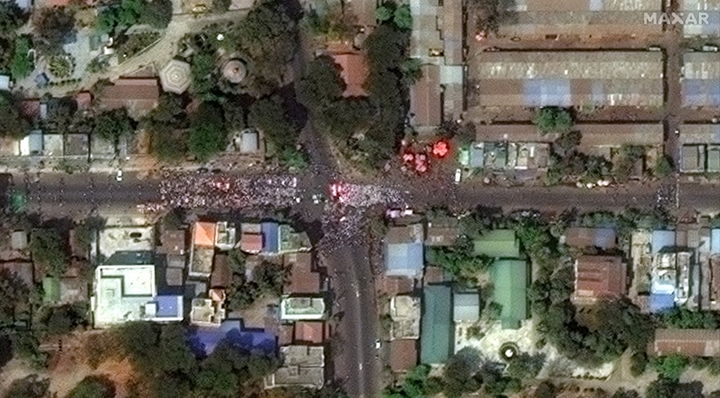 Biểu tình Myanmar nhìn từ ảnh vệ tinh - 3