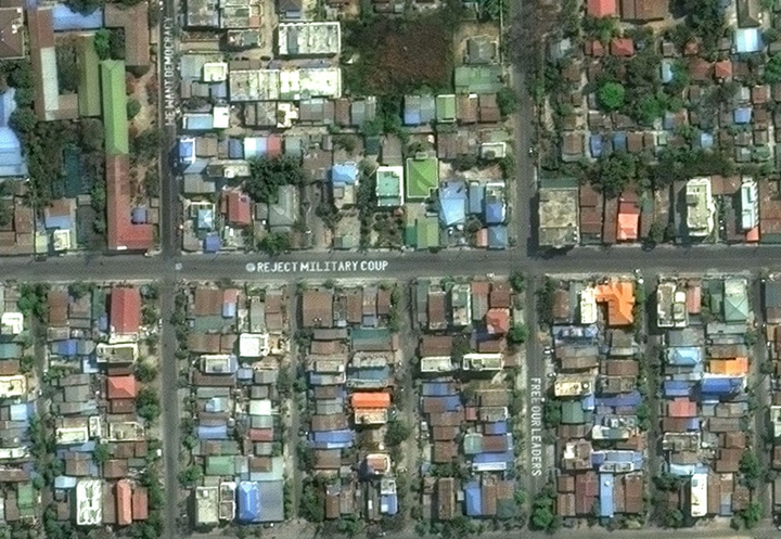 Biểu tình Myanmar nhìn từ ảnh vệ tinh - 4