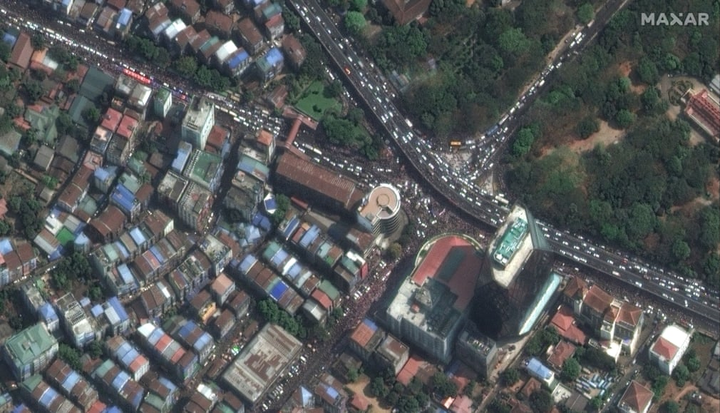 Biểu tình Myanmar nhìn từ ảnh vệ tinh - 7