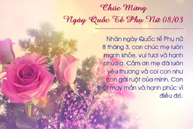 Thiệp chúc mừng 8/3 đẹp cho ngày Quốc tế Phụ nữ - 2