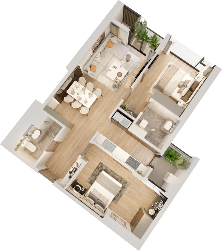 'Soi' căn hộ 2 phòng ngủ 'không góc chết' tại The Matrix One - 2