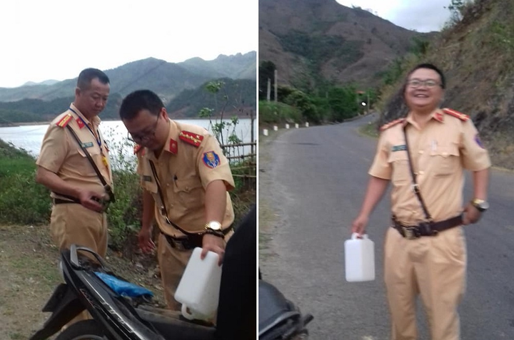Hình ảnh CSGT Sơn La mua xăng giúp người đi đường gây sốt mạng xã hội - 1