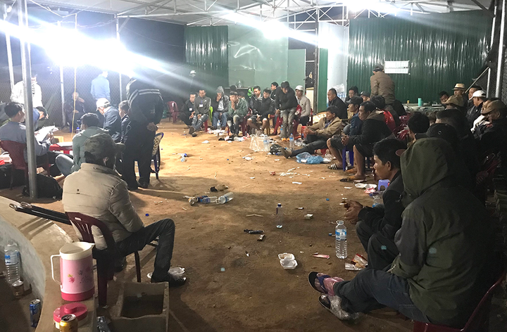 Triệt phá trường gà 1.000m2 ở Gia Lai, bắt giữ 36 con bạc - 1