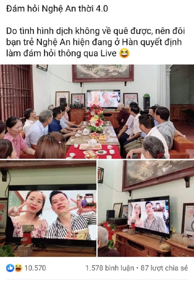 Đám hỏi trực tuyến của cặp đôi xứ Nghệ khiến dân mạng thích thú - 1