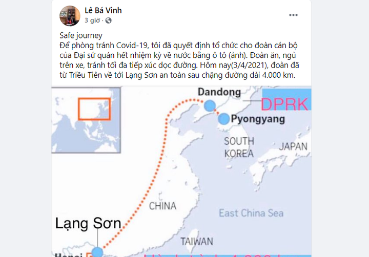 Cán bộ Sứ quán Việt Nam tại Triều Tiên vượt 4.000 km đường bộ về nước - 1