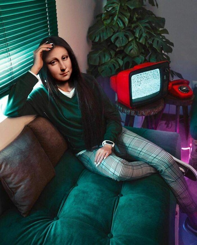 ‘Giật mình’ ngắm nàng Mona Lisa lột xác 180 độ khi xuyên không về thời hiện đại - 11