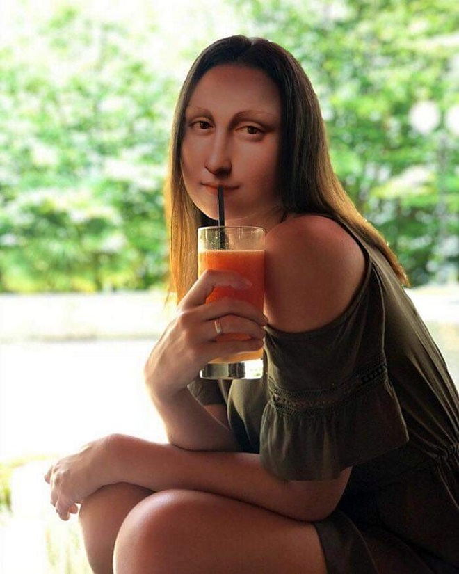 ‘Giật mình’ ngắm nàng Mona Lisa lột xác 180 độ khi xuyên không về thời hiện đại - 6