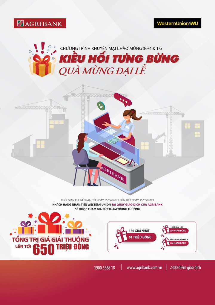 Nhận kiều hối tại Agribank, cơ hội trúng hàng nghìn quà tặng - 1