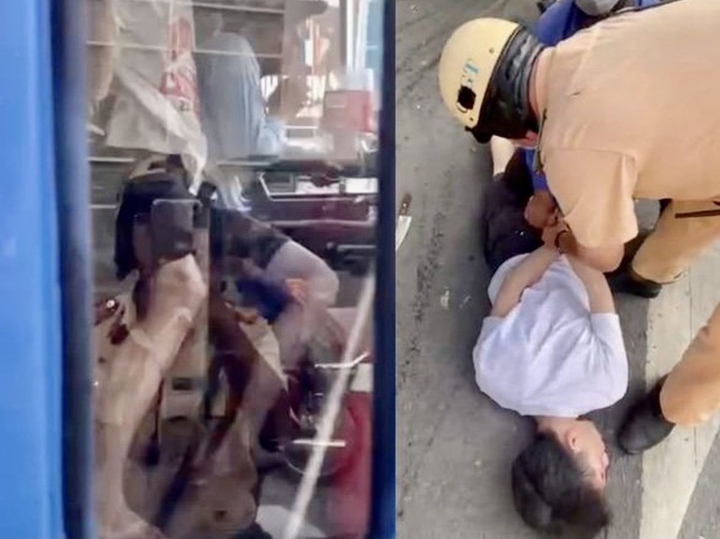 Nam thanh niên kề dao vào cổ, khống chế tài xế xe buýt ở TP.HCM - 1