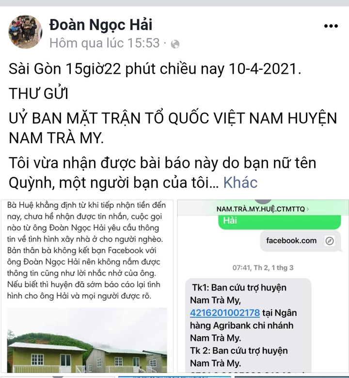 Huyện Nam Trà My sẽ trả lại 106 triệu đồng cho ông Đoàn Ngọc Hải - 1