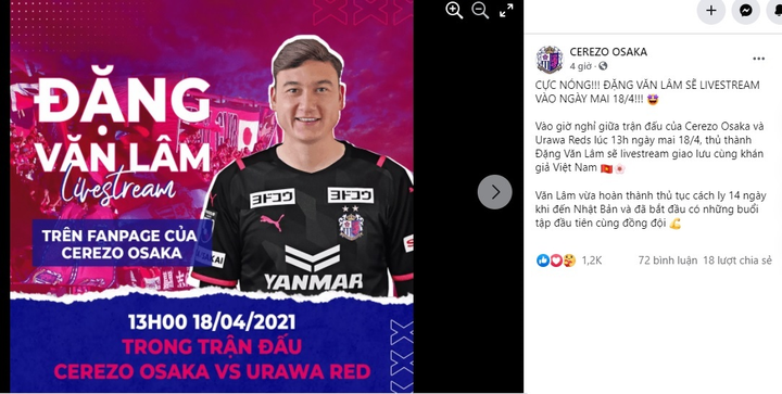 Đặng Văn Lâm hoàn thành cách ly, sắp ra mắt Cerezo Osaka - 1