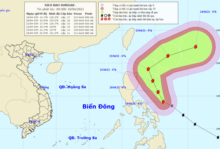 Siêu bão Surigae tiến sát Philippines, gió mạnh cấp 17 - 1