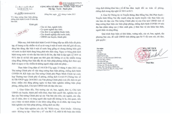 Đồng Nai: Yêu cầu hạn chế tụ tập đông người trong dịp lễ 30/4 - 1/5 - 1
