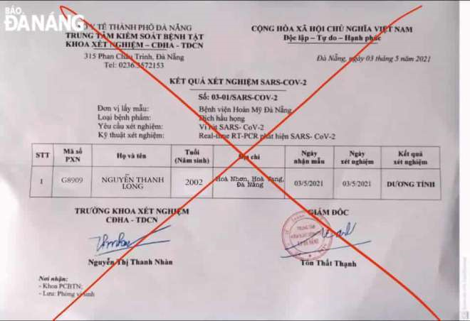Công an Đà Nẵng triệu tập người đăng kết quả xét nghiệm SARS-CoV-2 giả lên mạng - 1