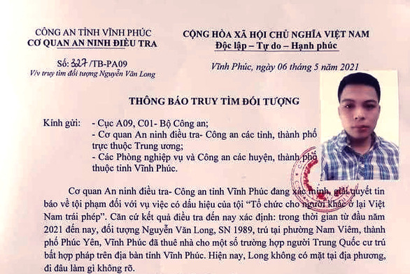 Vĩnh Phúc: Truy tìm kẻ thuê nhà cho người Trung Quốc cư trú bất hợp pháp - 1