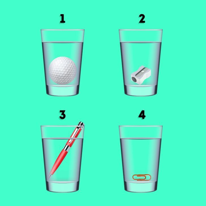 Đố vui: Ly nào đựng nhiều nước nhất? - 1