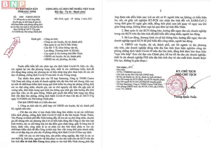 Bắc Ninh gỡ khó cho xe chở công nhân, hàng hóa của Samsung, Canon Việt Nam - 1