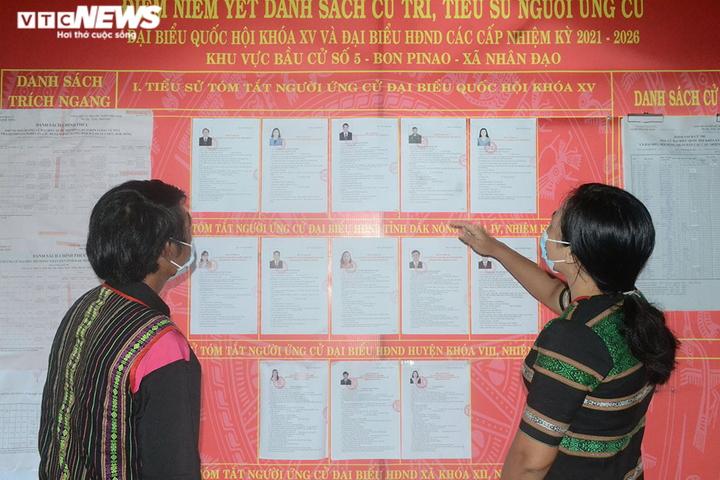 Ảnh: Đồng bào Tây Nguyên diện trang phục truyền thống đi bỏ phiếu bầu cử - 7