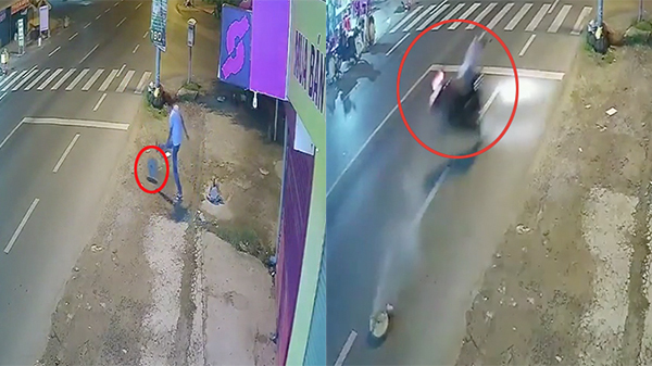 Clip nam thanh niên đẩy cục bê tông ra đường làm cô gái ngã chấn thương sọ não - 1