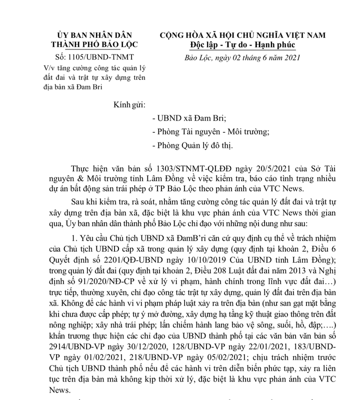 Đồi 36ha bị xẻ thành 1.000 nền đất để bán: Đình chỉ 3 cán bộ TP Bảo Lộc - 1