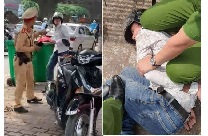 Khởi tố tài xế SH vượt đèn đỏ, cầm gạch tấn công CSGT ở Hà Nội - 1