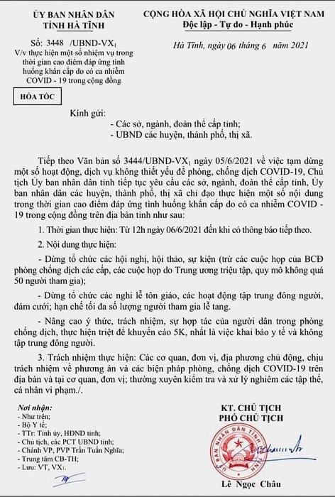 Hà Tĩnh dừng các hội nghị, sự kiện, nghi lễ tôn giáo từ trưa 6/6 - 1